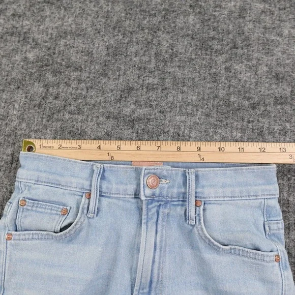 MOTHER The Insider Crop Step Fray Jeans Womens 25 Blue Denim Hold My Hand - Picture 9 of 16